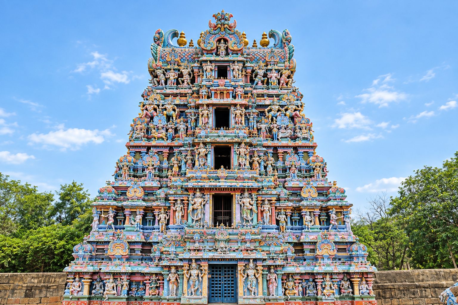 மதுரை மீனாட்சி அம்மன் கோயிலின் ஒரு ராஜகோபுரம்