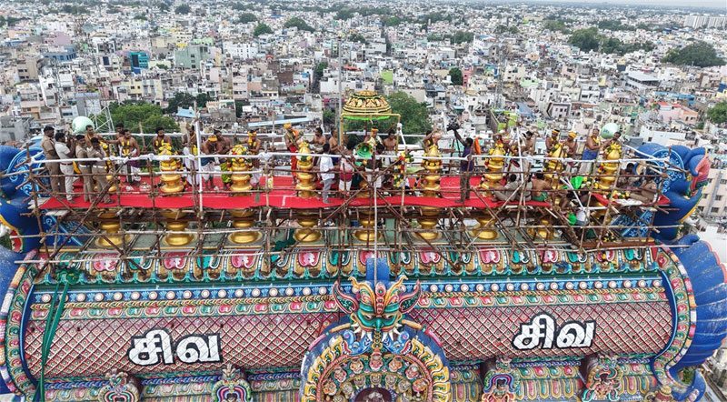 கும்பாபிஷேகம் நடைபெற்ற ராஜகோபுரம்